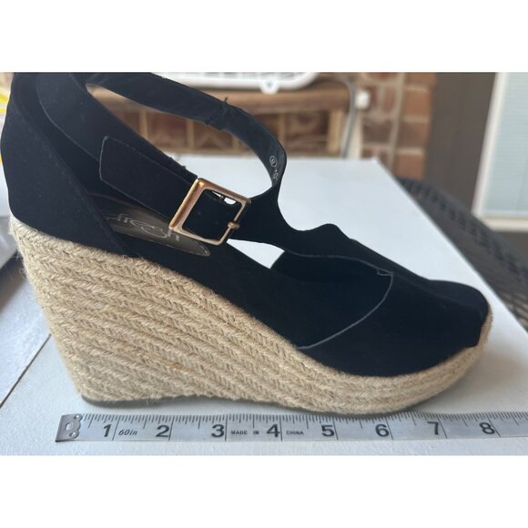 Refresh Brand Black High Wedge Sandals Pumps Open Toe EMERY-02 Women's Size 8M - Picture 9 of 15